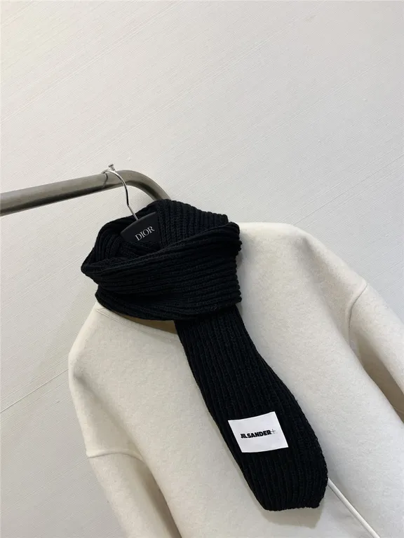 Jil sander scarf wool coat